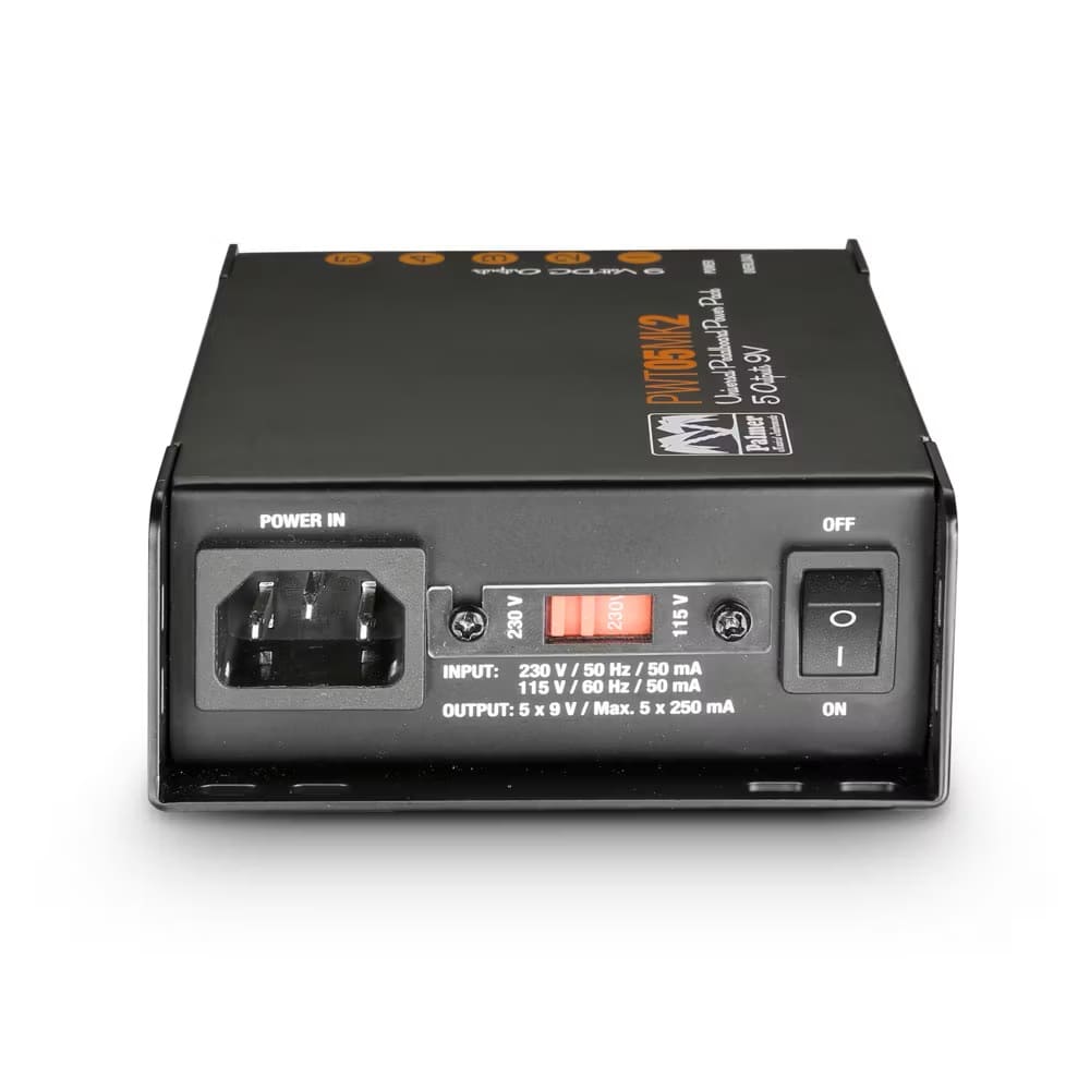 Palmer PWT 05 MK 2 Universelles 9V-Netzteil für Pedalboards 5 Ausgänge